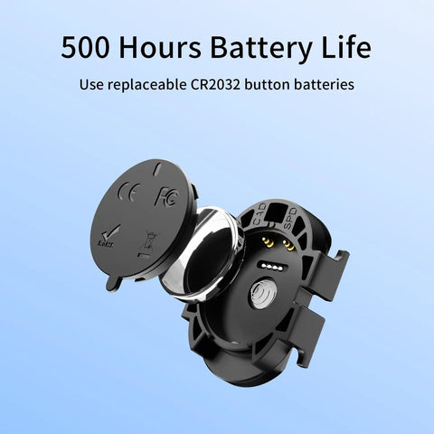 Battery compartment of Cadence and Speed Sensor for Cycling With Dual Mode RPM Tracking, Bluetooth and ANT Plus Connectivity