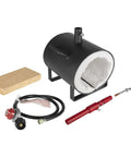Portable Propane Forge With Single Burner For Blacksmithing Knife Making Farrier Tools And Metalworking Large Capacity Oval Steel Furnace Pro Grade Heat Set with accessories