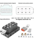 Air Ride Suspension Manifold Kit With Eight Valve And Quarter Inch NPT Ports 12V Bag Controller Valve Pneumatic Shock Absorber diagram