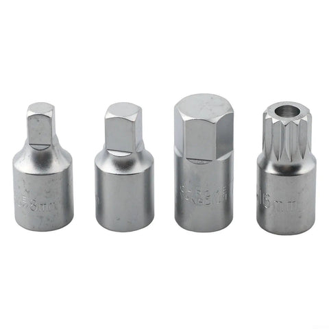 Oil Sump Drain Socket Wrench Set 3/8 Drive Pro Grade Heavy Duty Metal Gearbox Screw Removal Tool Kit Compatible With H17 S8 S10 4 Piece