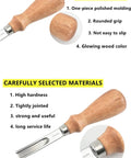 Pro Grade Leather Edge Skiving Beveler Set With Wooden Handle, Wide Mouth Leathercraft Edger with 4mm blade, wooden grip.