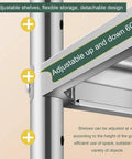 Close-up of adjustable feature for Heavy Duty Two Tier Stainless Steel Storage Rack Rust Resistant Boss Rack, showing shelf height adjustment.
