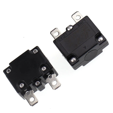 Two Pack 125 To 250V AC 32V DC Thermal Circuit Breaker Auto Reset 5A Overload Protector Switch for electrical panels and DIY projects