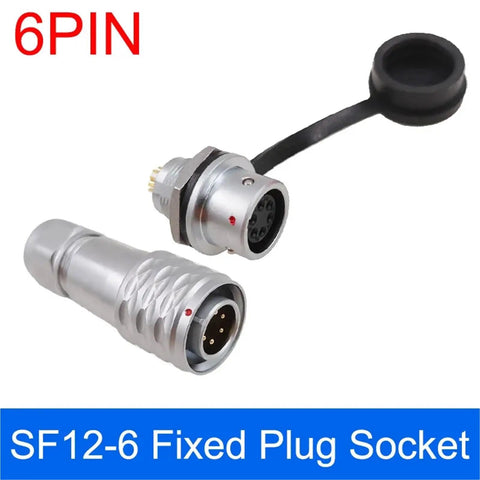 6PIN Panel Mount Metal Connector Kit For SF12 Series Power And Signal, 2 To 9 Pin Male And Female Plugs