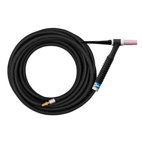 A-150 TIG Torch Kit With Accessories, 25 Foot Rubber Lead, Hand Held Air Cooled TIG Torch With Diamond Grip, Redhead Series Ready WP1725RM