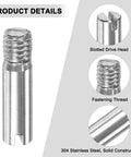 10 Pack M4 16mm Slotted Cylindrical Pin Dowel Set in 304 Stainless Steel External Thread Locating Pins for Metalworking and Woodworking Projects Heavy Duty Parallel Pins for Fixtures Shafts and Equipment Alignment