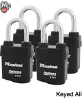 Four Beefy High Security Pro Series Padlocks With Eight Keys Model 6121NKALF4 BumpStop Advanced Cylinder Tech Keyed Alike