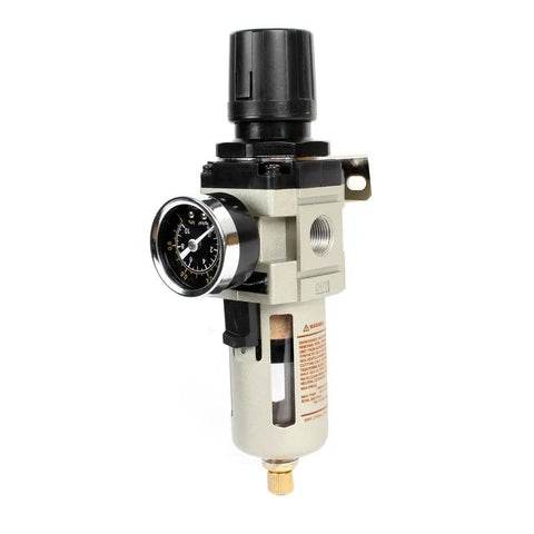Top Shelf Pneumatic Air Treatment Combo Featuring Precision Filter Regulator And Auto Oil Lubricator With Rock Solid 3 8 Pt Threads And Smooth 1 8 Npt Lines For Killer Workshop Setup