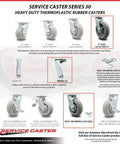 Heavy Duty Eight Inch Swivel Casters Set Of Four Featuring Thermoplastic Rubber Donut Tread with stainless steel mount.