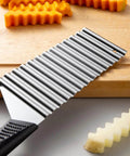 HAKIDZEL wave potato cutter crinkle slicer, stainless steel, 2-piece kitchen set for French fries and vegetables