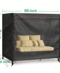3 Seater Outdoor Swing Cover Beefed Up All Weather Protection Waterproof Patio Hammock Garden Porch Swing Canopy UV Resistant Glider Chair Cover 80 X 59 X 72 Inch covering a beige swing