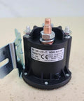 Heavy Duty Hydraulic Pump Motor Contactor Switch 24V 150A showing top view with metal connectors and labeled details.