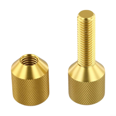 Pipe Fitter Flange Alignment Pin Set 1-1/8 Inch Two-Hole Dowel Pins For ASME Flange Aligner Kit Hardened Aluminum Tool Gold Finish