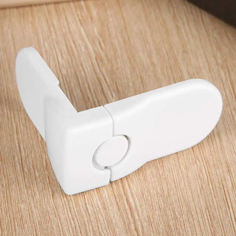Baby Safety Lock for Cabinets Drawers and Fridge Stick On Adhesive Easy Install No Drill Needed Kid Proof ABS Durable Safe Non Toxic