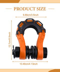 Beefy 2 Pack D Ring Shackle Set For Off Road Vehicles Heavy Duty Tow Shackles For Trucks And SUVs in orange, size details