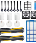 Replacement Parts Kit For Shark IQ R101AE RV1001AE And IQ R101 RV1001 Robotic Vacuum Cleaner Including 2 Main Brushes 8 Side Brushes 4 Blue Filters 2 Base Filters 1 Primary Filter And 3 Foam And Felt Filters