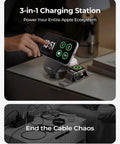 Ultra Fast 25W 3 In 1 Wireless Charging Station Foldable MagSafe Stand For iPhone 17 16 15 14 13 Pro Max Apple Watch And AirPods on a desk