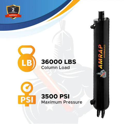 Heavy Duty 4x24 Hydraulic Log Splitter Cylinder With 4 Inch Bore And 24 Inch Stroke, 1.75 Inch Rod, 3500 PSI capacity