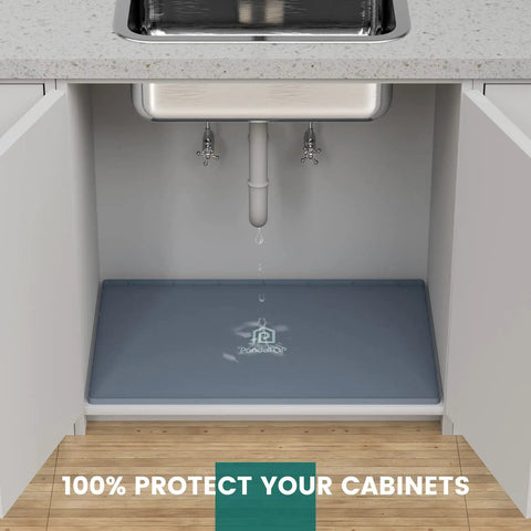 Silicone 28x22 Inch Under Sink Tray, Waterproof Flexible Cabinet Liner For Kitchen Bathroom And Laundry under sink catching drip