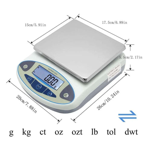 Pro Grade Digital Precision Balance 5000g By 0.01g Lab Scale For Jewelry Kitchen Science And Industrial Use With Stainless Steel Pan