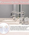 Two Piece Shower Knob Replacement Set For Hot And Cold Faucets, Durable Acrylic Handles on a Bathroom Sink