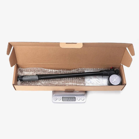 Shock Pump for Road and Mountain Bikes High Pressure 300 PSI Gauge Fits Front Fork and Rear Suspension in box with digital scale