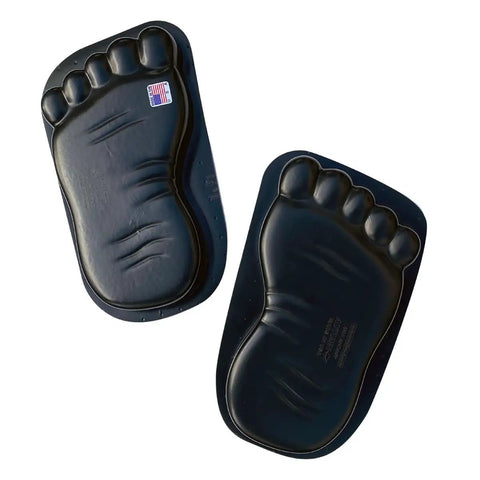 Footprint Stepping Stone Mold For Concrete And Cement Projects, DIY Garden Pathway Stones, pair of black reusable plastic molds