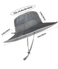Go To Sun Hat For Men And Women With UPF 50 Plus Protection All Day Breathable Wide Brim Fishing Hat showing size dimensions