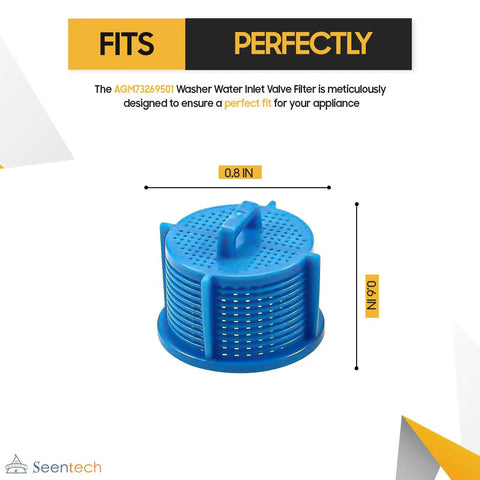 Washer Water Inlet Valve Filter Screen 4 Pack Compatible With Whirlpool Kenmore LG Washers Replaces AP5202486 1810261 PS3618281 Hot And Cold Water Intake Screens To Boost Efficiency And Prevent Leaks blue ABS 0.8 x 0.6 in