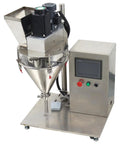 Compact Desktop Semi Automatic Powder Filling Machine Featuring No Sweat Setup And Consistent 10 To 200 Gram Dosing For Coffee Milk Sugar Feed And Bulk Granules in stainless steel.