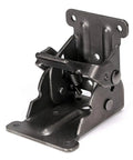 Premium Heavy Duty Folding Table Brackets 4 Pack showing a black steel bracket with self-lock design for secure hold.