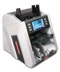 High Volume Bank Note Sorter And Counter With Two Pocket Currency Discriminator, 1000 NPM Rate, showing digital display and slots.