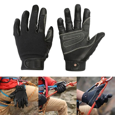 Premium Cowhide Climbing Gloves For Outdoor Sports Grippy And Long Lasting Comfort Ideal For Cycling Hiking Rock Climbing Mountaineering