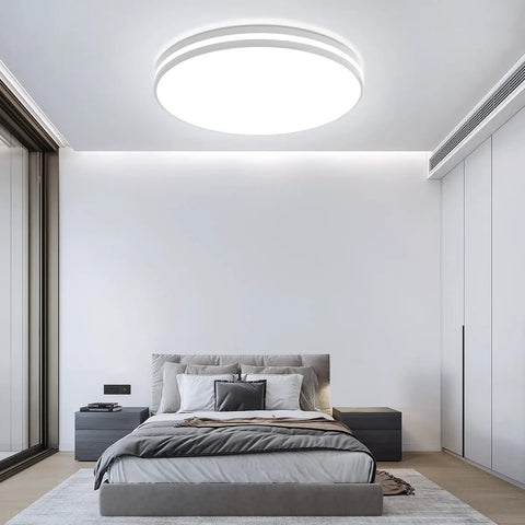 LED Flush Mount Ceiling Light 10.3 Inch 20W 5000K Daylight IP44 Waterproof Ceiling Fixture in modern bedroom setting