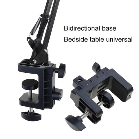 Sturdy D Style Desk Lamp Clamp With 12Mm Hole Perfect For Mounting Cylinders Under 45Mm Diameter,  bidirectional base for bedside use.