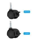 1 Inch Swivel Stem Casters With Brakes 8 Pack Nylon Wheels 360 Degree Insert Swivel Stem For Chairs And Furniture Replacement