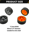 Dope 10 Pack Toy Car Wheels With 5 Round Shaft Axles For RC Cars And Robots DIY Model Building Parts Rubber Tires 2mm Shafts 40mm