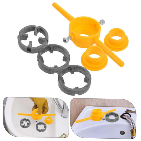 Two Piece NPT Threading Tool Kit For Home Garage DIY ABS Threader Die Set with illustrated installation on sink