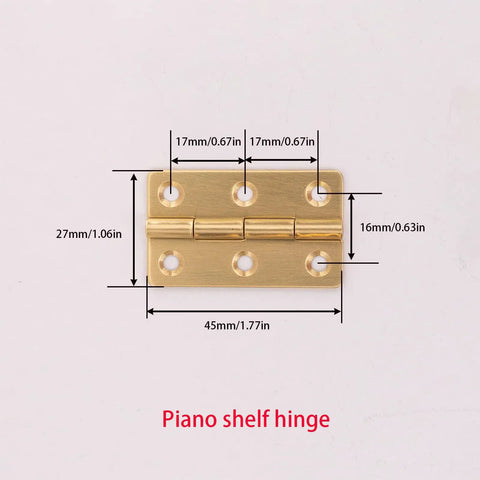 Upright Piano Music Table Hinges With Soft Close Damping And Straight Edge Pure Copper Build For Smooth Lid Control mounted with size details
