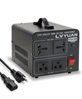 1500W Voltage Transformer Step Up Down Converter 110V-120V To 220V-240V And 220V-240V To 110V-120V with power cord and outlets