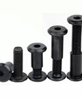 Black Beveled Hex Socket Head Locking Screws And Nuts Kit 40 Sets For Plywood Furniture Heavy Duty Stainless Steel 304 Hardware Fasteners, black bolts