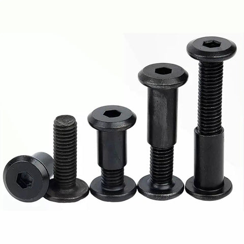 Black Beveled Hex Socket Head Locking Screws And Nuts Kit 40 Sets For Plywood Furniture Heavy Duty Stainless Steel 304 Hardware Fasteners, black bolts