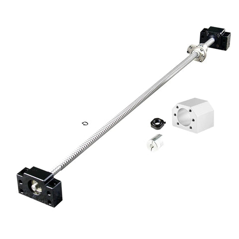 Ball Screw SFU RM1605 400mm Anti Backlash Kit with ball nut housing, end supports BK12 BF12, and coupler for CNC machines upgrade