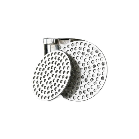 Top Shelf Reusable Espresso Puck Screen Built From Heavy Duty 304 Stainless Steel Fits 51mm 54mm And 58mm Baskets close-up view.