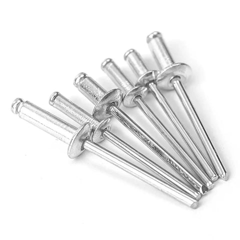 Heavy Duty Aluminum Pop Rivets Kit 120 Pcs Dome Head Blind Rivets M3.2 M4 for DIY Projects - close-up view