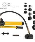 10 Ton Hydraulic Knockout Hole Punch Driver Kit for One Half to Two Inch Electrical Conduit Holes, includes dies and drive bolts