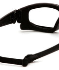 Ultra Light I Force Slim Safety Goggles With Black Frame And Clear Anti Fog Lens Quick Release Temples And Elastic Strap