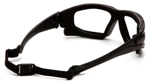 Ultra Light I Force Slim Safety Goggles With Black Frame And Clear Anti Fog Lens Quick Release Temples And Elastic Strap