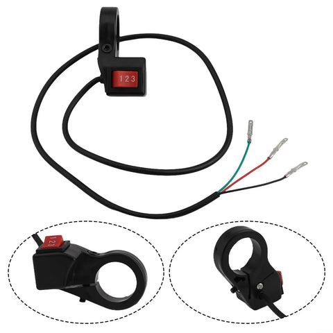 Sick 22Mm Motorcycle Handlebar Switch With Crisp 3-Speed Gear Shifter For Dirt Bikes Scooters And E-Bike Fits Standard 7/8 Inch Bars In Sleek Black Or Bold Red Colors To Lube Your Rides Smooth As Always.. black ABS 3-speed handlebar switch with wired connectors for 22mm 7/8 inch bars
