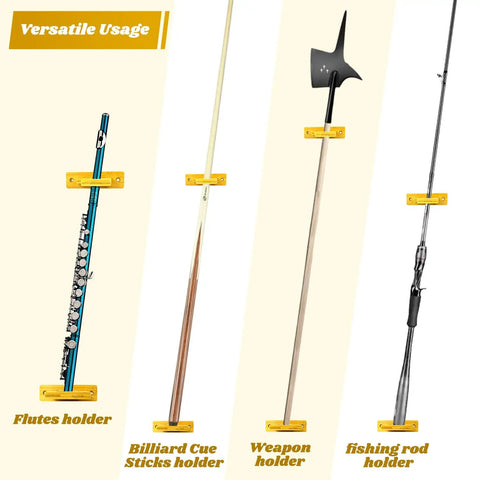 Tilting Vertical Wall Mount For Katana And Swords Bamboo Display Rack Go To Multi Purpose Holder with diverse item storage